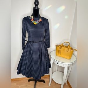 BNWT ModCloth Closet London navy pinstripe dress in size 8